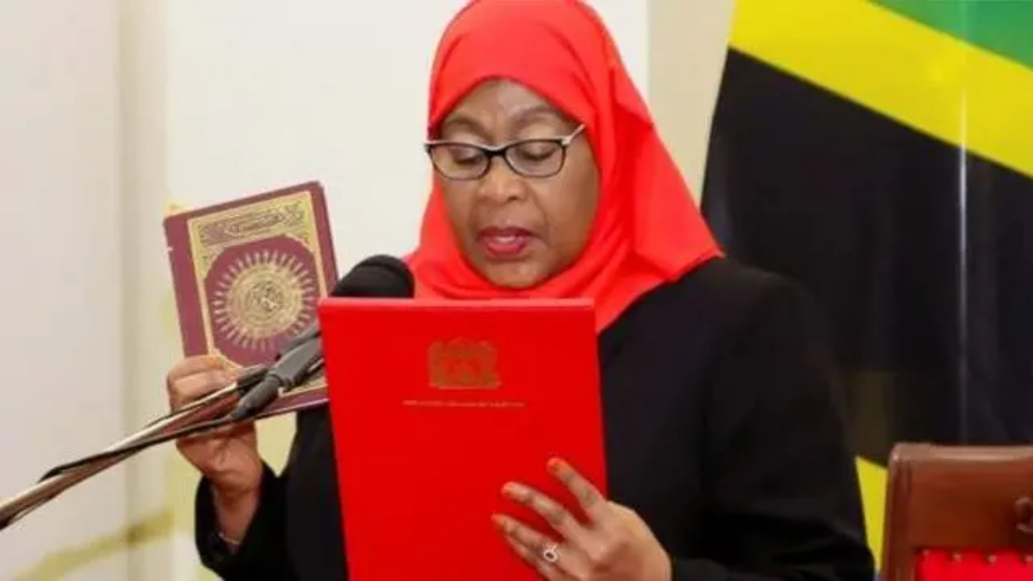 A photo of president Samia Suluhu Hassan taking oath of office. Courtesy: BBC A photo of president Samia Suluhu Hassan taking oath of office. Courtesy: BBC