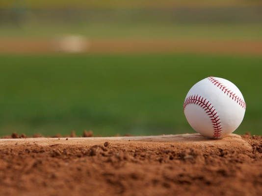 A baseball on a pitcher's mound in Naugatuck in Connecticut A baseball on a pitcher's mound in Naugatuck in Connecticut