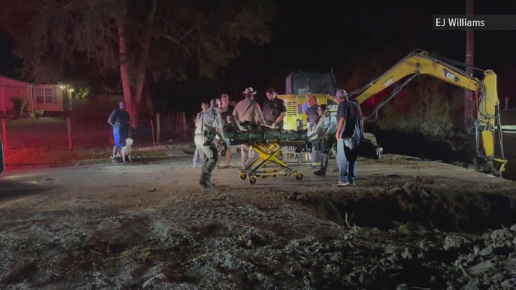 Firefighters in Beaumont Texas at an accident scene.