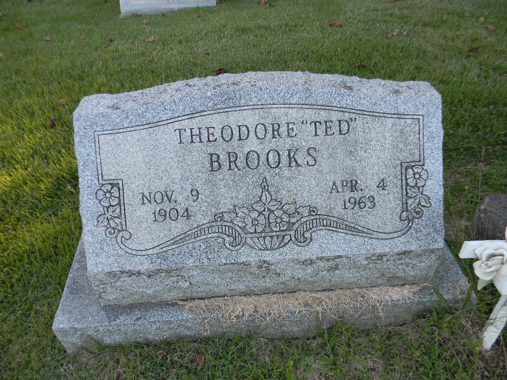 Ted Brook&#039;s grave in Mt. Olive Cemetery, Ohio. Source: Find a grave website.