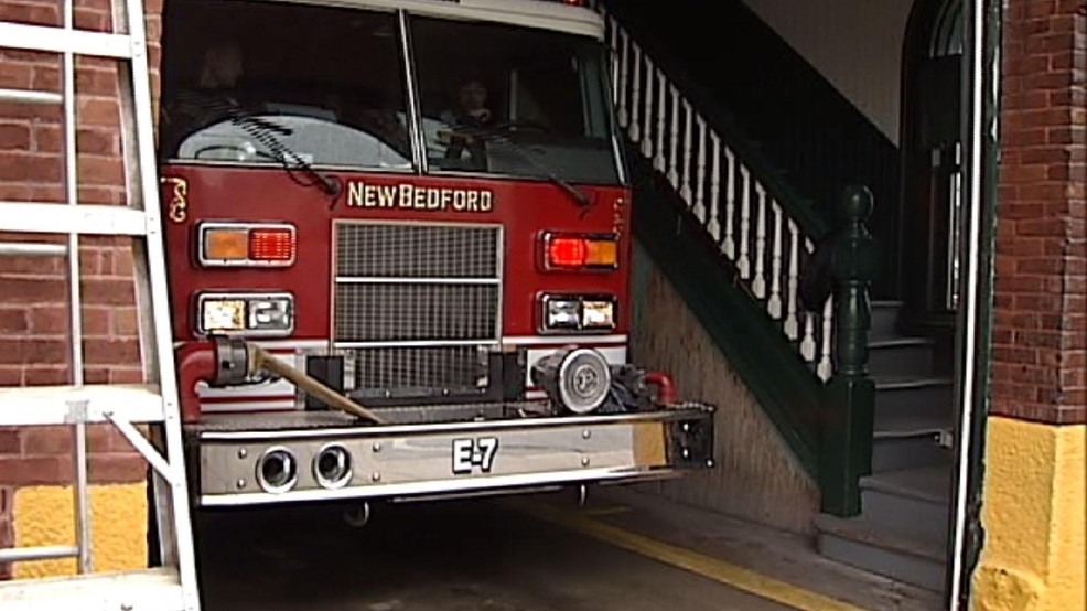 Fire engine in Massachusetts at the station.