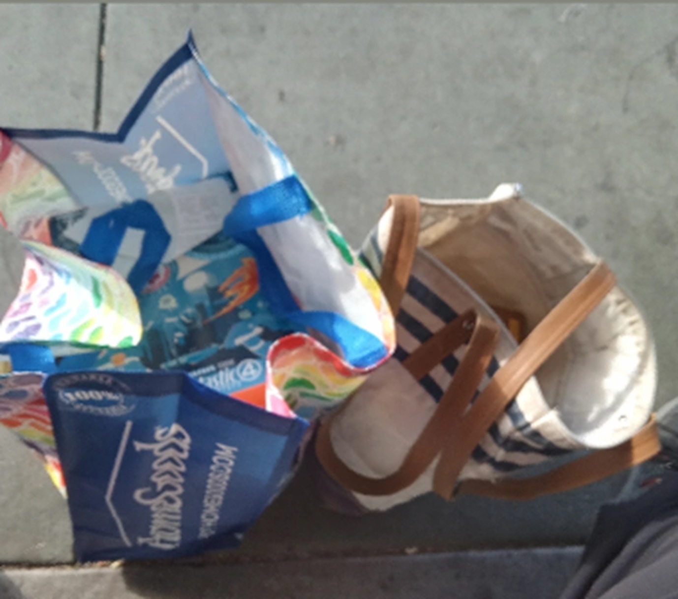 Photo taken of my bags while sitting at the bus terminal