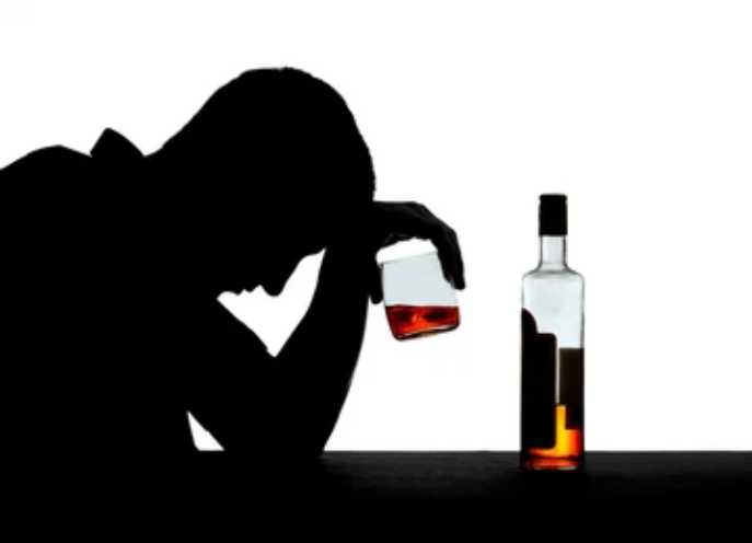 A shutter stock silhouette of an alcoholic
