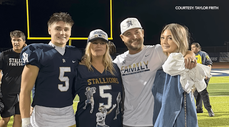 High school football coach Rob Firth and his family