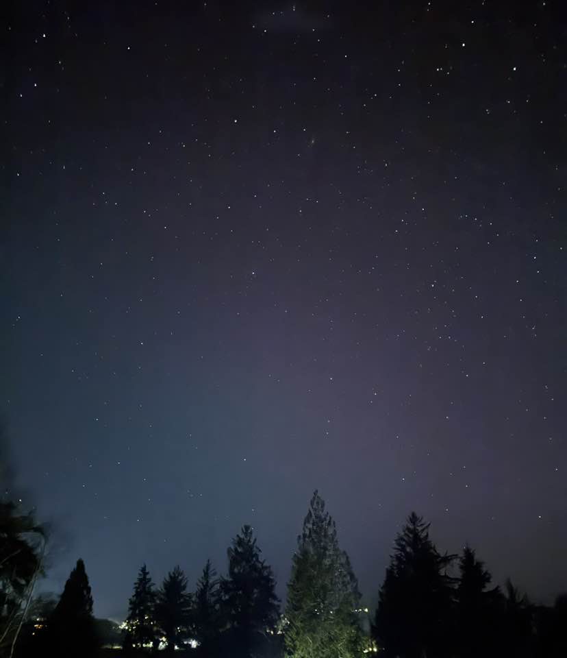 Stars with purple aurora Borealis our property Stars with purple aurora Borealis our property