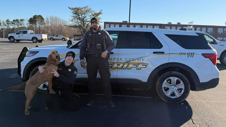 Halifax County Sheriff's Office deputies with their K9 dog in Virginia