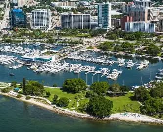View from above of the City Of Sarasota Florida 