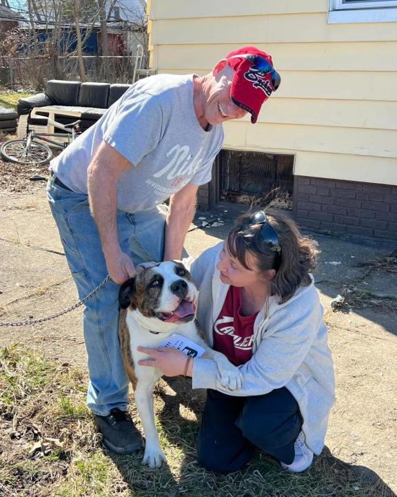 Richard Taylor, his dog Ace and his wife in Cleveland Ohio