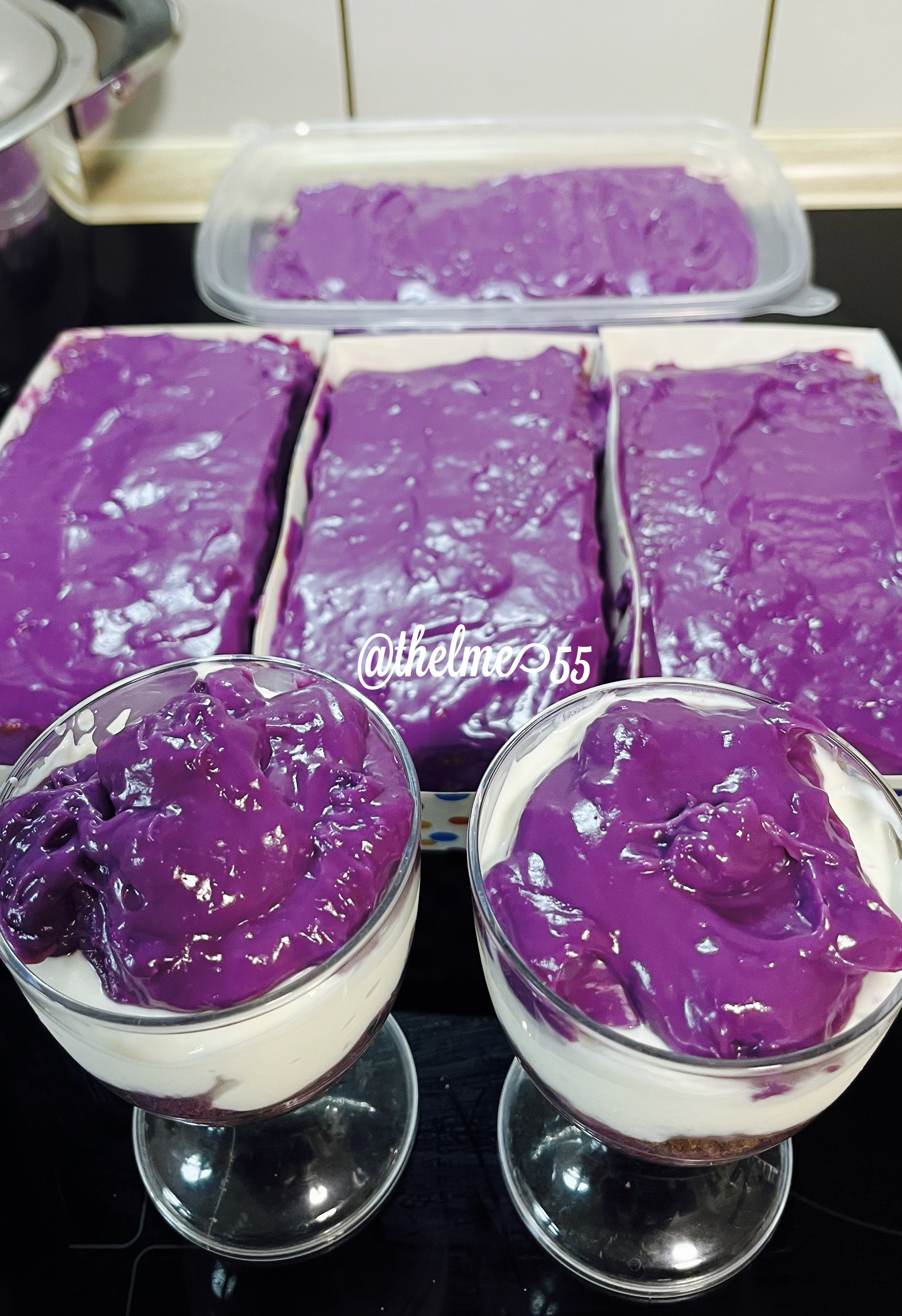 Ube chiffon cake