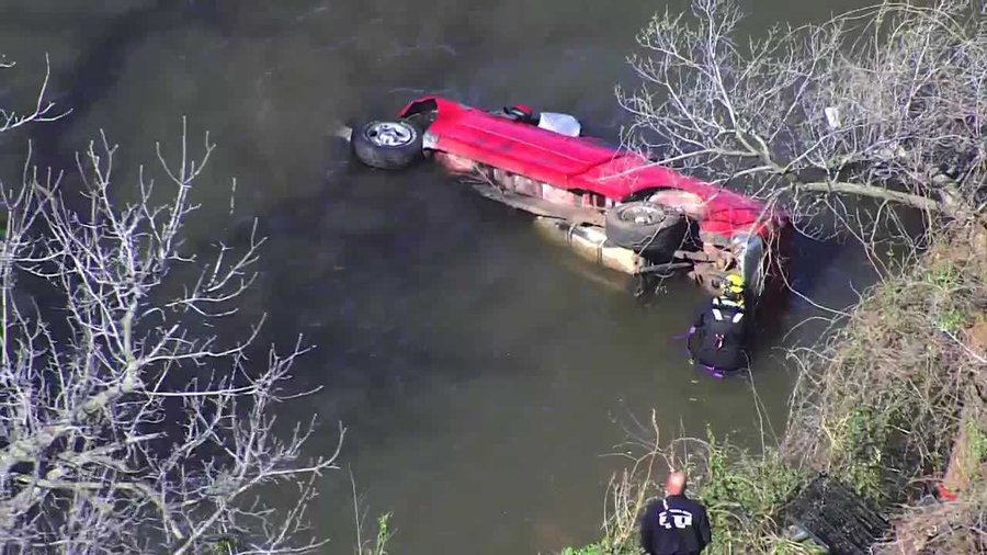 Truck that fell into Lake Overholser near Oklahoma City Oklahoma