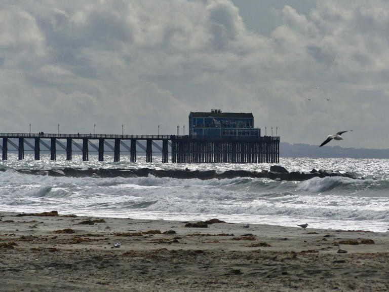 Pier in San Diego California where a man was rescued by a surfer in the area
