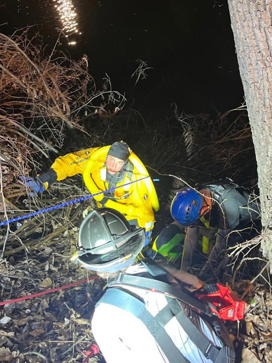 Firefighters in Connecticut rescue an injured jet skier who fell into a river.