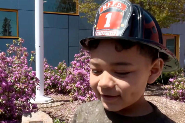 First grader Sameer Santana the hero of North Providence Rhode Island