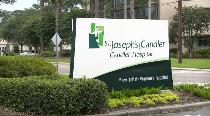 Sign of the St. Joesph's Candler Hospital in Savannah Georgia 