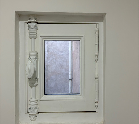 Bathroom window in this apartment. 