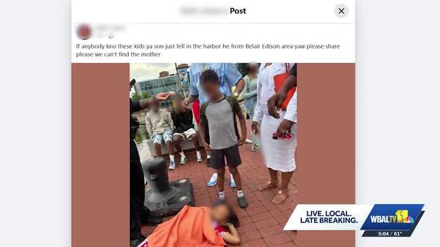 Bystanders in Baltimore rescue a 10 year old boy who fell into a water on Sunday. Bystanders in Baltimore rescue a 10 year old boy who fell into a water on Sunday.
