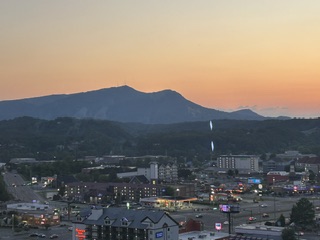 Sunset in Pigeon Forge from the Wheel.  Photo taken by and the property of FourWalls.