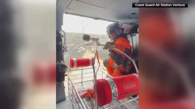 USCG officials to the rescue of a man stranded in Santa Rosa Island in California USCG officials to the rescue of a man stranded in Santa Rosa Island in California
