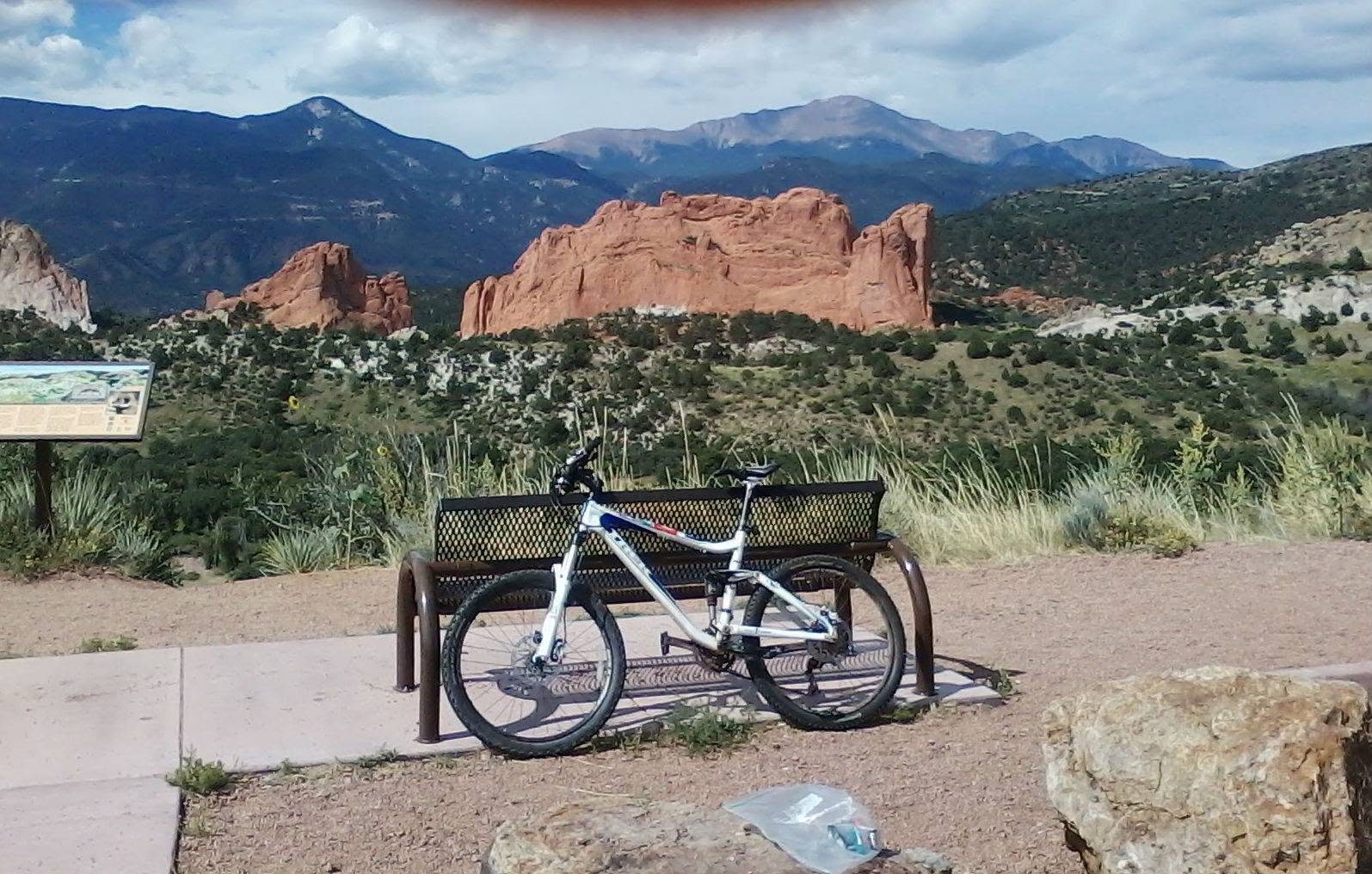 A Trek Fuel, Garden of the Gods, and Pikes Peak