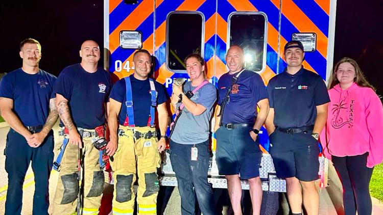 Greencastle Fire Department firefighter rescue a kitten trapped inside of a storm drain