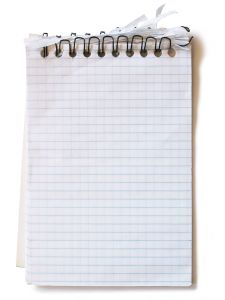 Note pad - Small white note pad.