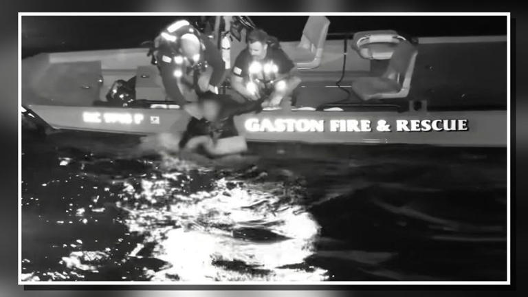 Fire from the Gaston Fire Department on a rescue mission in North Carolina Fire from the Gaston Fire Department on a rescue mission in North Carolina