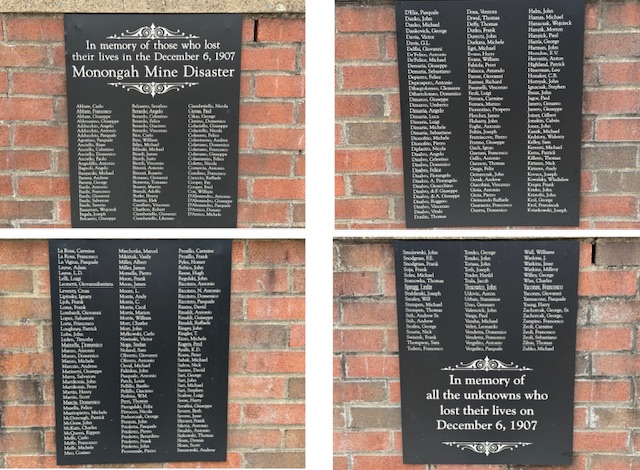 Lists of names of the Monongah mine disaster.  Photos taken by and the property of FourWalls.