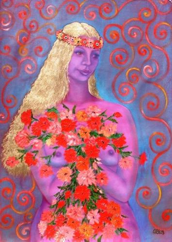 Goddess in Flowers - Goddess wearing Flowers