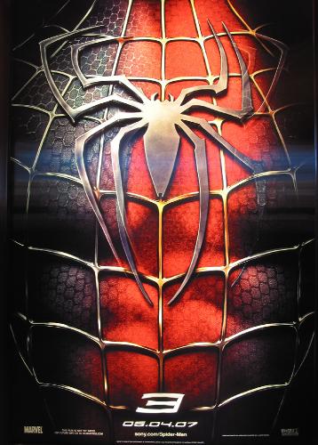 spiderman 3 - more at : http://www.superherohype.c - UPDATE: Behold the New Spider-Man 3 Poster!  Source: Superhero Hype! July 13, 2006  Sony Pictures has sent a new backlit lenticular Spider-Man 3 poster to select theaters in North America and we've got your sneak peek online! As you can see, the poster features Spidey's chest which goes from red to black/grey depending on what angle you're looking at it. It's very cool to see, so be sure to look for the poster in your local theater.  The highly-anticipated third installment, directed by Sam Raimi, stars Tobey Maguire, Kirsten Dunst, James Franco, Rosemary Harris, J.K. Simmons, Thomas Haden Church, Topher Grace, Bryce Dallas Howard, Daniel Gillies, Ted Raimi, Adrian Lester, Theresa Russell, James Cromwell, Elizabeth Banks and Steve Valentine.