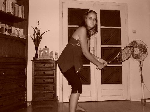 tennis player - i used to play tennis but i wasn't that good at it...fooling around again