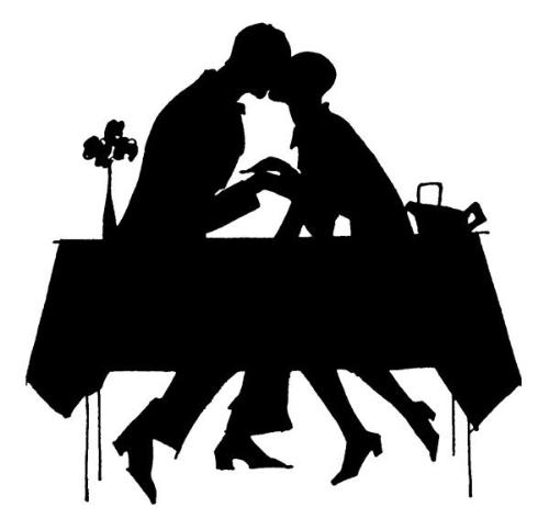 in love - a beautiful outline of two people in love.....