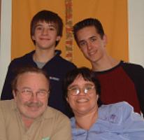 Mr. and Mrs. B and sons of Mrs. B, Michael and Mit - This is my family, except for my stepkids.
