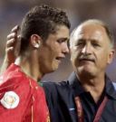 Christiano Ronaldo - Photo of Christiano Ronaldo crying after Portuguese National Team lost a game.  Also Luis Felipe Scolari, Portuguese National Trainer.