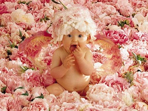 baby and roses - ^__^