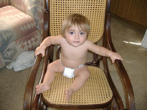 my baby - my baby in his rocking chair.