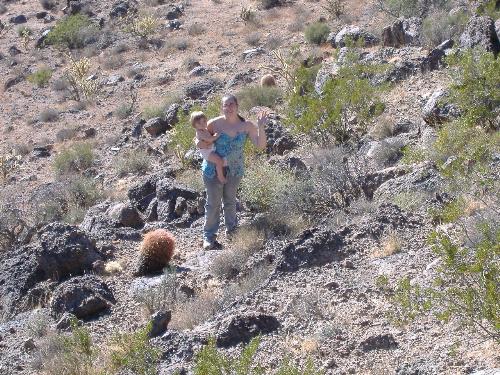 me and my son - this is me and my son half way up a mountain...it got too steep to go any further with him.