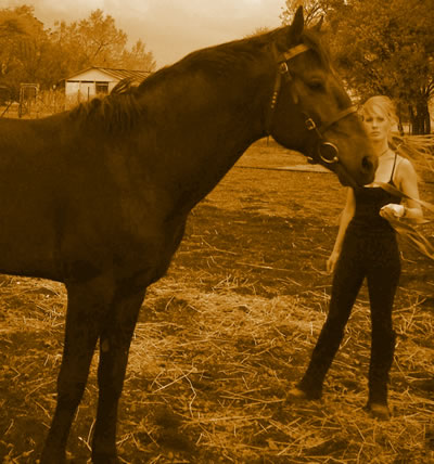 me and my stallion - Photo of me and my stallion 'kondos Man of Honor'