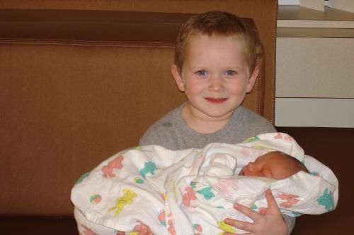 Allan and his new cousin - This is a very cute picture that was taken in the hospital the first time that my son met his new cousin Dominic.