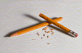 Broken Pencil - a broken, chewed up pencil