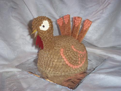 Turkey Cake - Yellow cake, With Choc. Cool Whip inside, Homemade Buttercream Icing