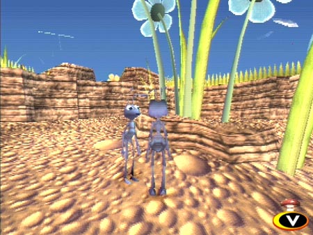 A Bug's Life - A Bug's Life Of all the various types of games, the 3D platform game may just be the hardest to pull off. In 2D platform games, the developers restrict your options and guide you along a predetermined path that can mask flaws in the game. In fighting, driving, and sports games, the pure adrenaline of playing can mask many shortcomings. In role-playing games, a sense of scale and adventure can help cover up bad graphics or nonsensical puzzles. But when you pop in a 3D adventure game, you have the luxury of exploring every nook and cranny of a game; in fact, there's no other way to play a true 3D game except to leave no stone unturned. A developer has the opportunity to shock you with the detail, beauty, and scope of his creation. On the other hand, if a 3D game is flawed, it is there in all its misery for you to uncover. In the worst 3D games, you are a free-roaming guest in a world that you would never, ever want to visit.