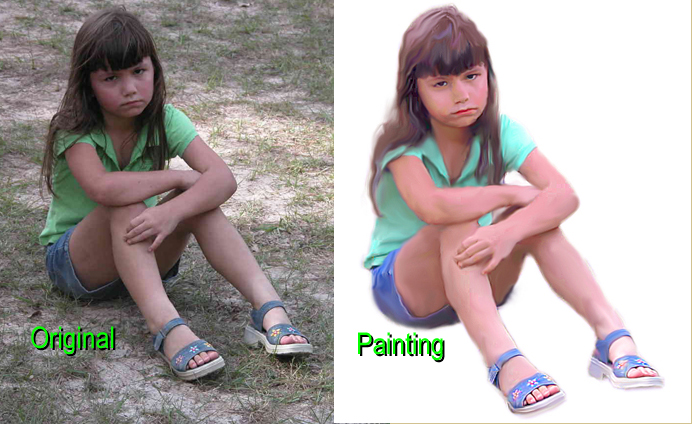 Montage of Photo and Art - This was a faux painting I created using Photoshop with the original photo.