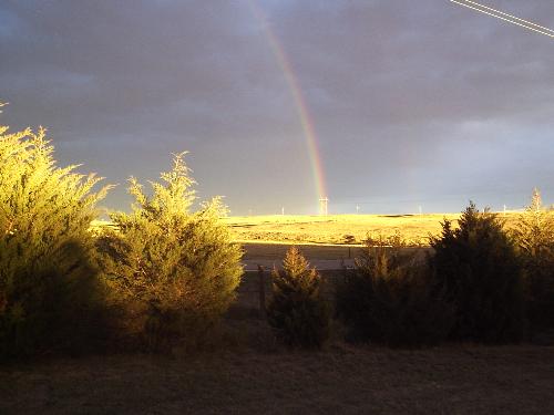 a rainbow outside my fron door - looked out my front doore one evening and saw this