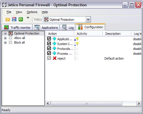 jetico - screen cap of ketico firewall