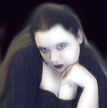 Vampress - A pic of myself made to look like a vampire using filters in photoshop to lighten the skin and give it a undead look