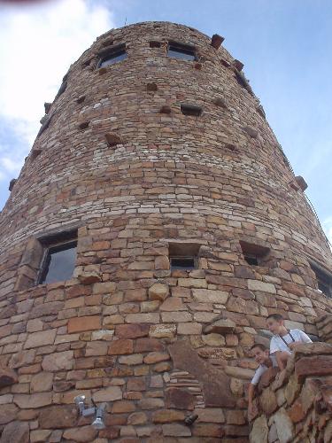 View Tower in Desert View - Desert View is the last view point at Grand Canayon, 25 mile far away from Main entrance.   After this grand canyon merges with the land scape.  You get a very good feel of Grand Canyon in Google Earth.