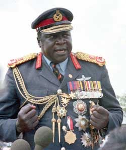 Idi Amin - Idi Amin’s (Jan 1, 1925? – August 16, 2003) tenure as President of Uganda (1971–1979) witnessed much sectarian violence, including the persecution of the Acholi, Lango, Indian and other ethnic groups as well as Hindus and Christians in Uganda. The death toll during Amin's regime will never be accurately known. An estimate from the International Commission of Jurists is that it was not less than 80,000 and more likely around 300,000. On 11 April 1979, Amin was forced to flee the capital, Kampala, when the Tanzanian army, aided by Ugandan exiles who had united as the Uganda National Liberation Army, took the city. Idi Amin died in Saudi Arabia on 16 August 2003, aged 79, and was buried in Jeddah.