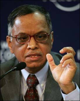 Infosys Narayana Murthy - The magazine honours IT czar Narayana Murthy. Noting that from a Bombay bedsit, Murthy launched an economic revolution, it says, 'His wildly successful company had laid the groundwork for the business process – outsourcing - that defines globalisation in action'. Infosys showed that, with modern communication networks, it was possible for well-educated, low-cost Indian labourers to take on some of the office grunt work, such as software programming, needed by the West's corporations. The result: enormous cost savings for companies across Europe and the US and unheard-of employment opportunities in the developing world, the magazine notes.