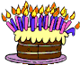 Birthday Cake - Birthday cake loaded with candles for your 'older' friends.