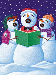 Xmas Snowmen - Three snowmen singing xmas carols at xmas!